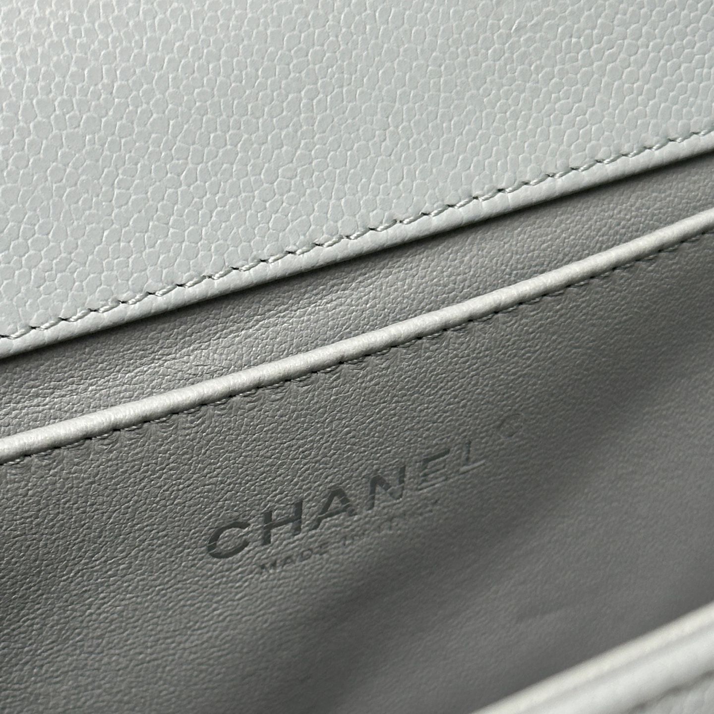 CHANEL Boy Flap Medium Gray Vintage Silver-tone Shoulder Bag
