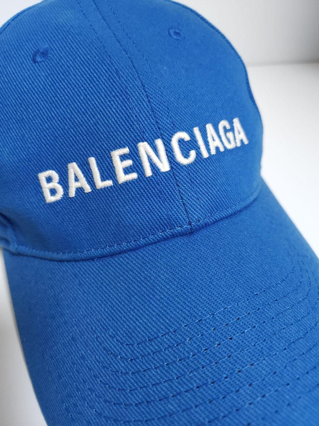 Balenciaga Blue Embroidered Baseball Cap Hat B0926 | eBay