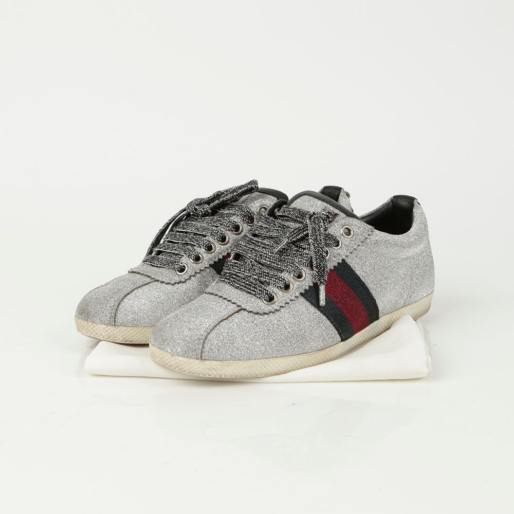 【超お買い得！】 Gucci eBay | 419544 - Size 35.5 Sneakers Bambi Stud Web Glitter 財布・ケース・小物入れ