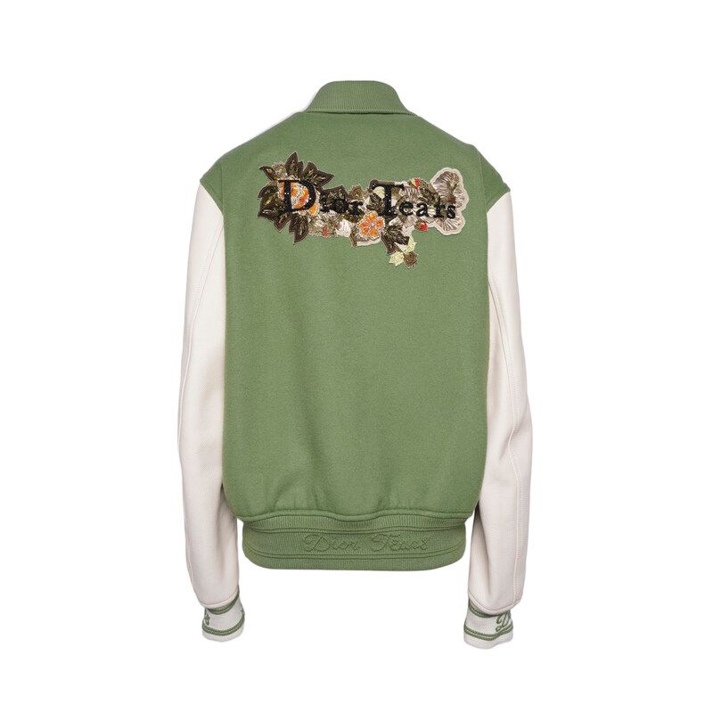 Dior x Tears Green Wool Varsity Jacket 393L418 114613530 | eBay