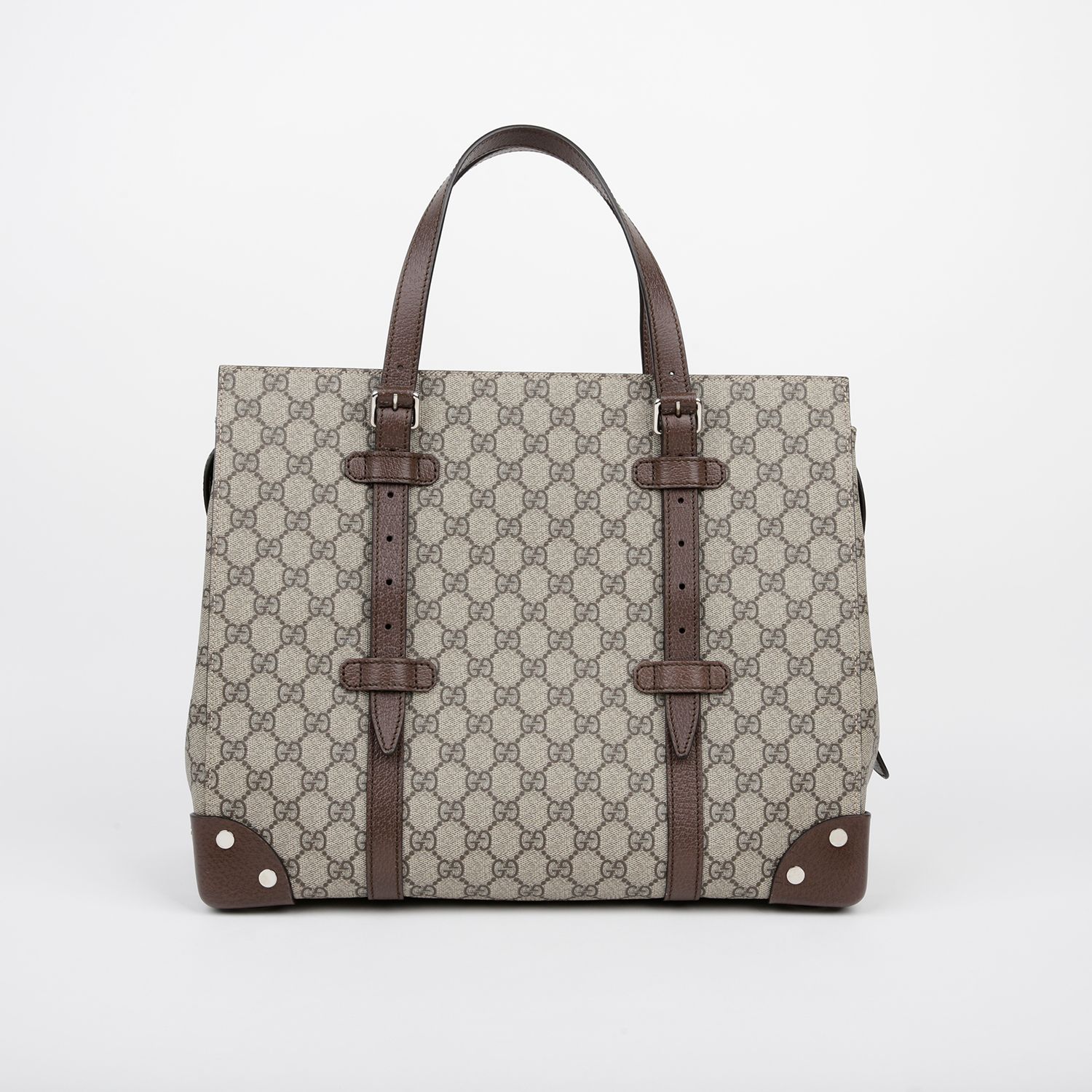 GUCCI Houndstooth Stripe Interlocking G Trunk Shoulder Bag