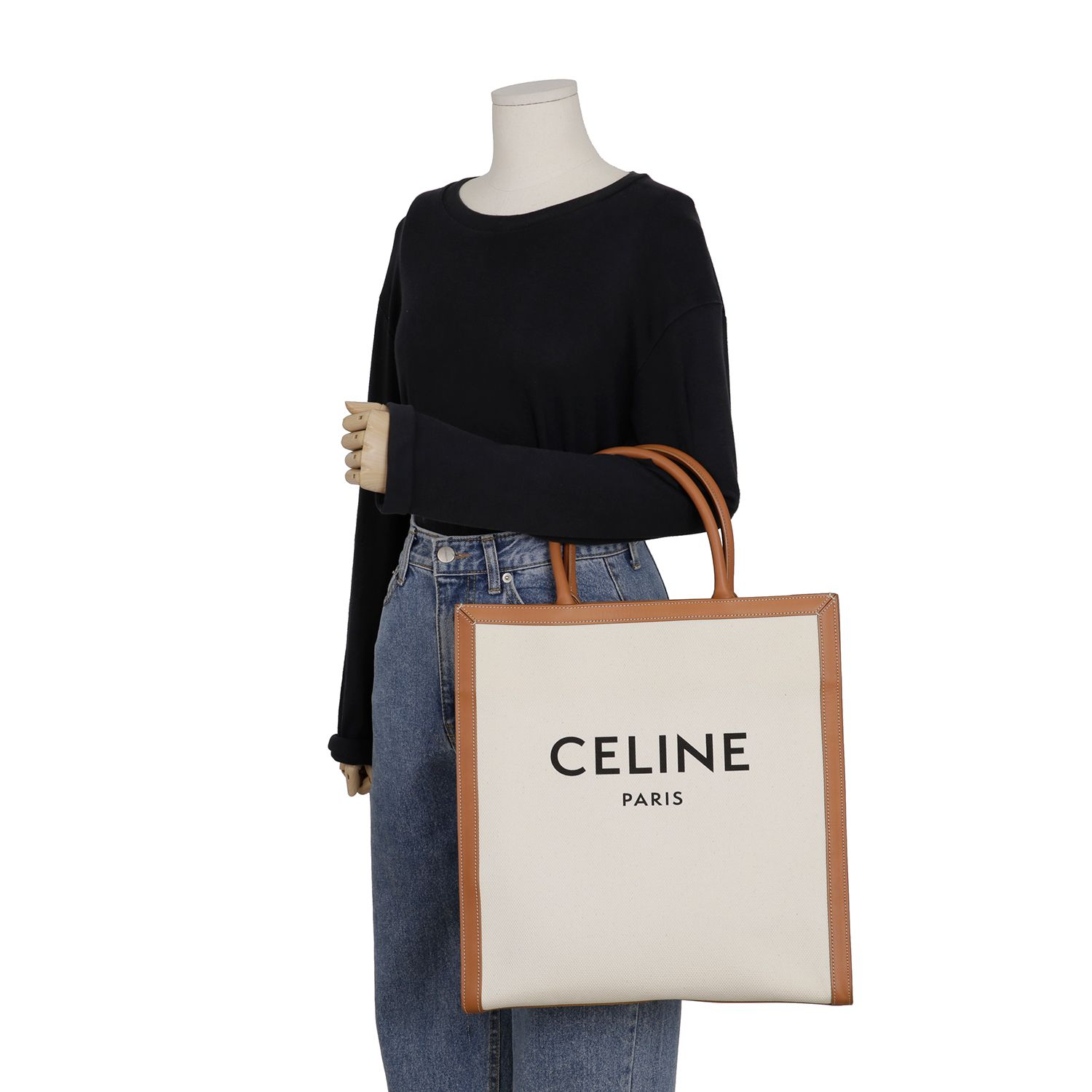 CELINE Vertical Cabas Tote Bag 【A+ランク美品 保存袋付き】 Celine Vertical Cabas Tote Small