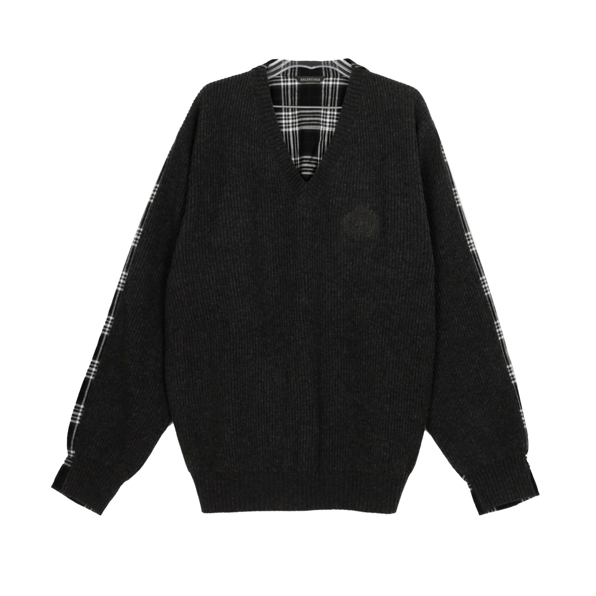 BALENCIAGA 国内正規/ バレンシアガ 529207 ロゴ Vネック ニット
