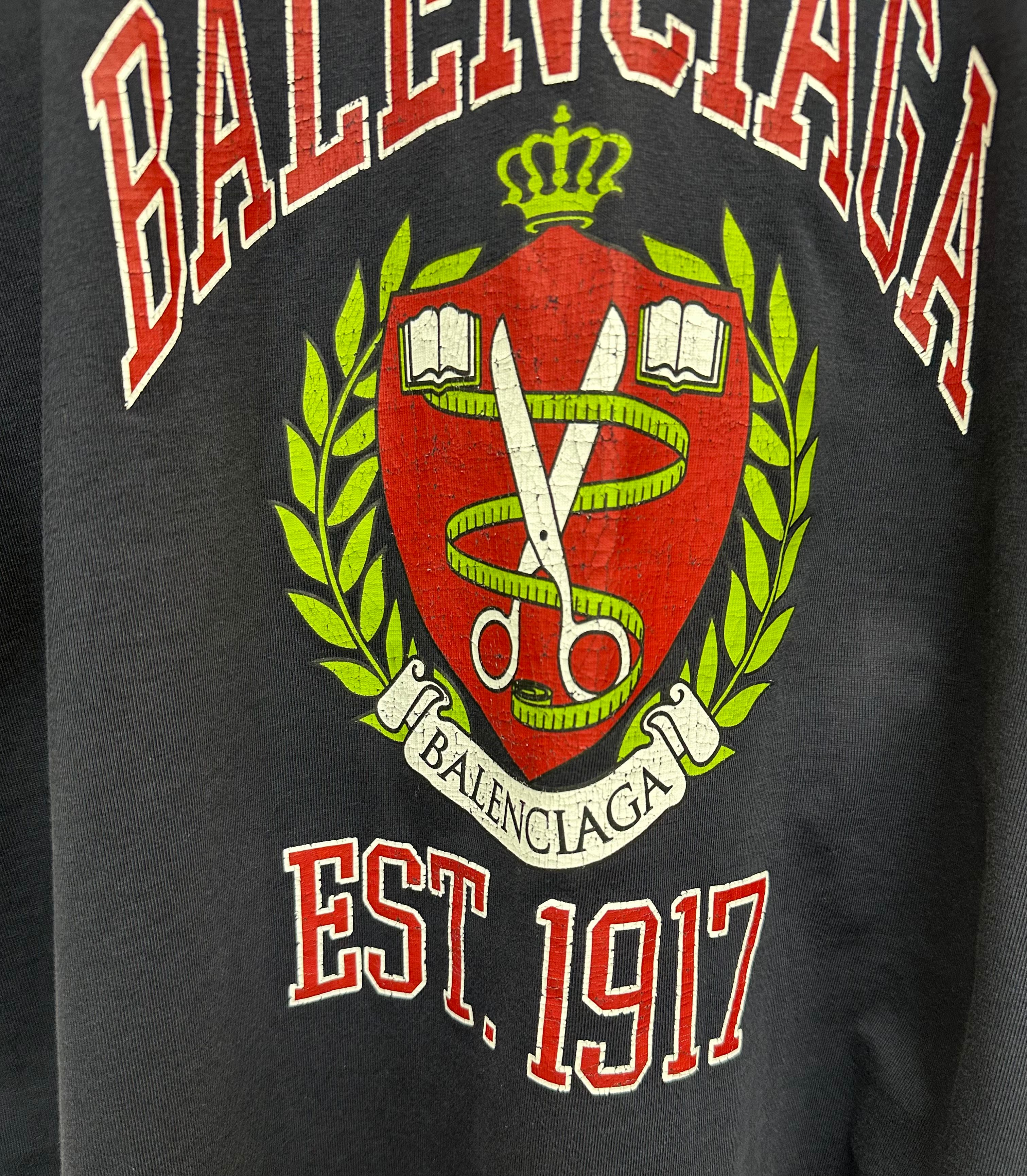 Balenciaga College Logo Short Sleeve T-Shirt (1) | eBay