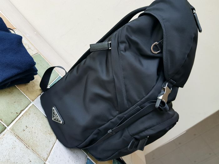 Prada Black Technical Fabric Backpack 2VZ135 124379266 | eBay