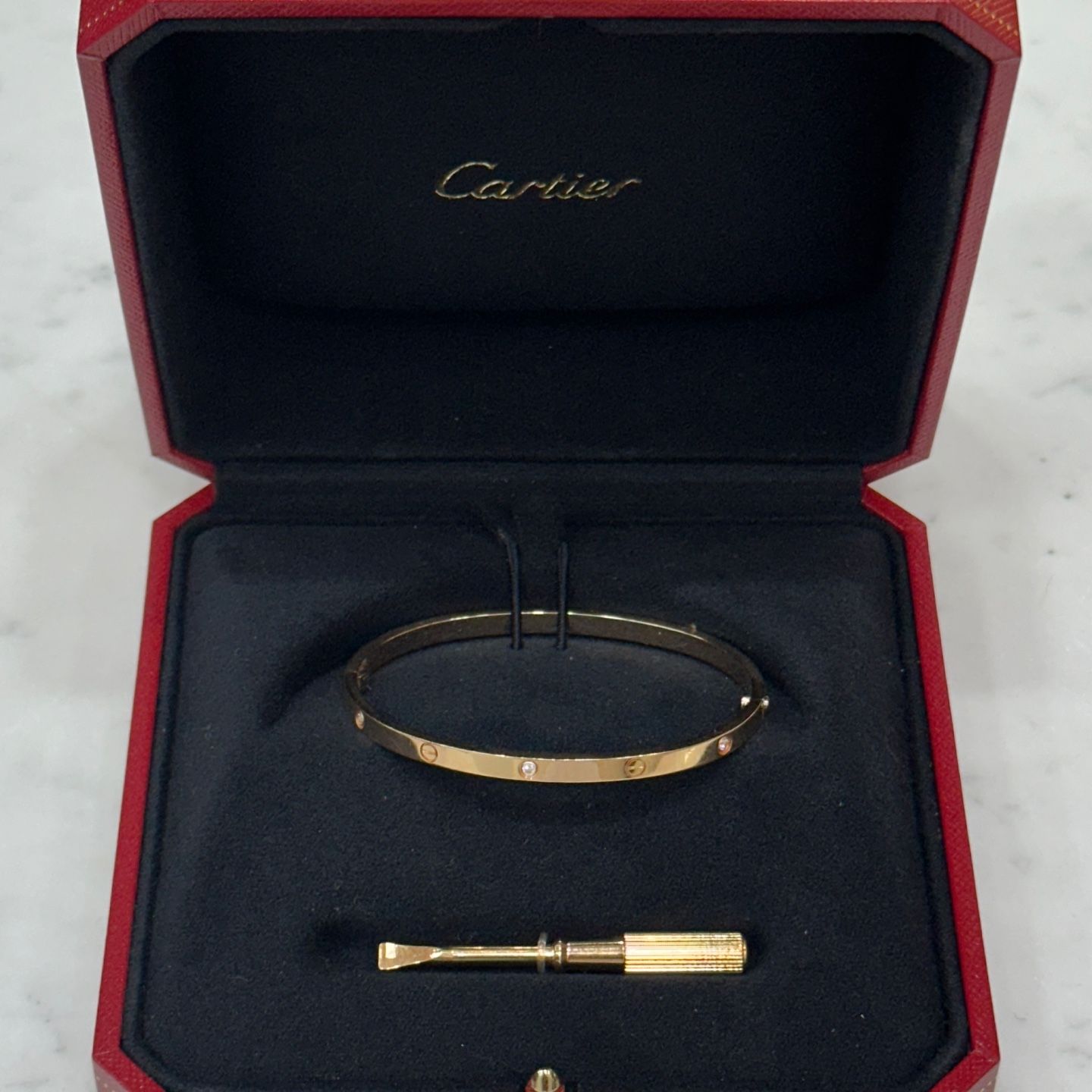 CARTIER 18K Yellow Gold Meplat Link Chain Bracelet 1182152