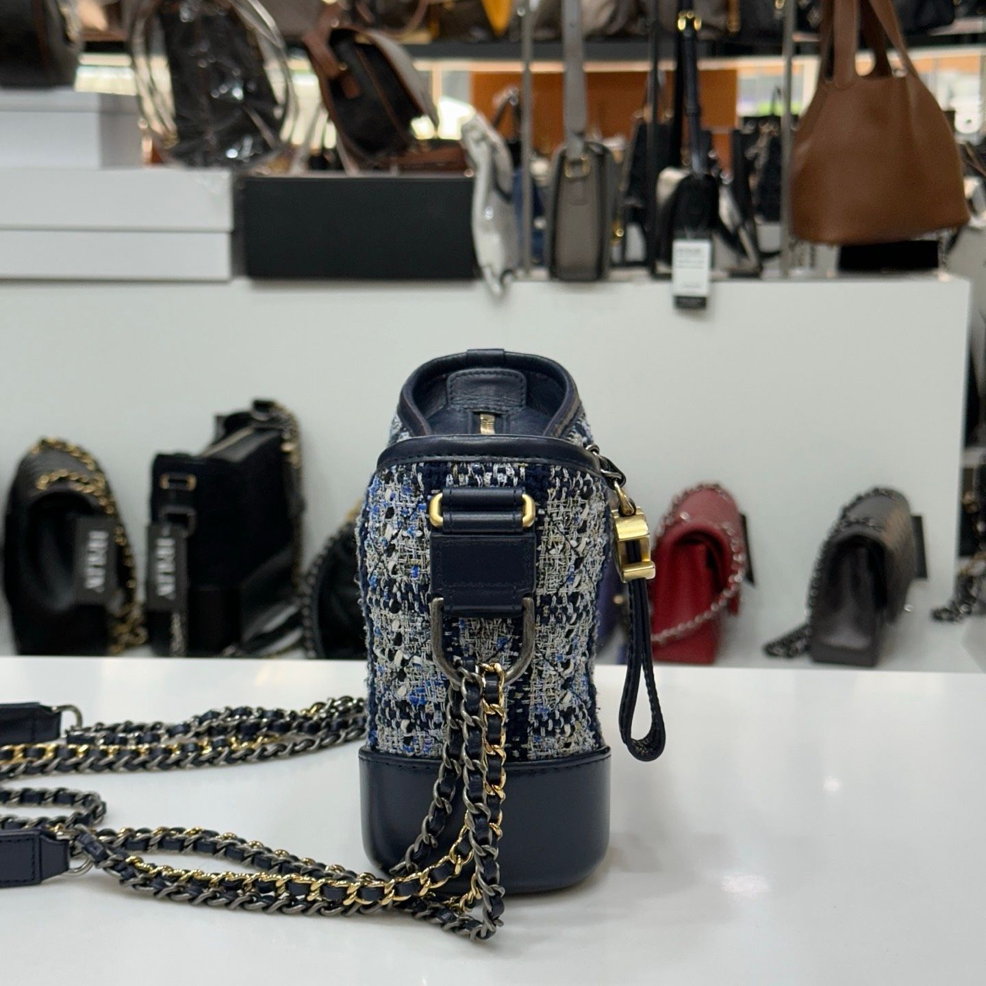 Chanel Transparent PVC and White Tweed Medium Gabrielle Bag