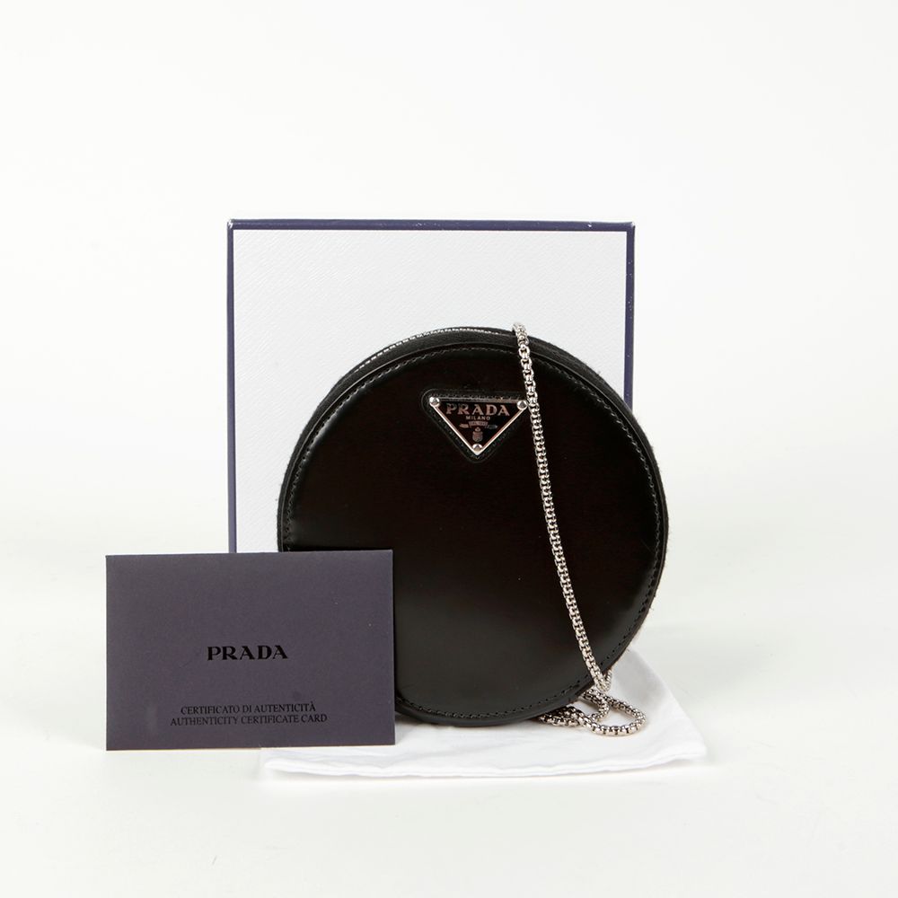 Prada Mini Round Chain Pouch Crossbody Bag 1NR003 125234697 Prada Mini Round Chain Pouch Crossbody Bag 1NR003 125234697