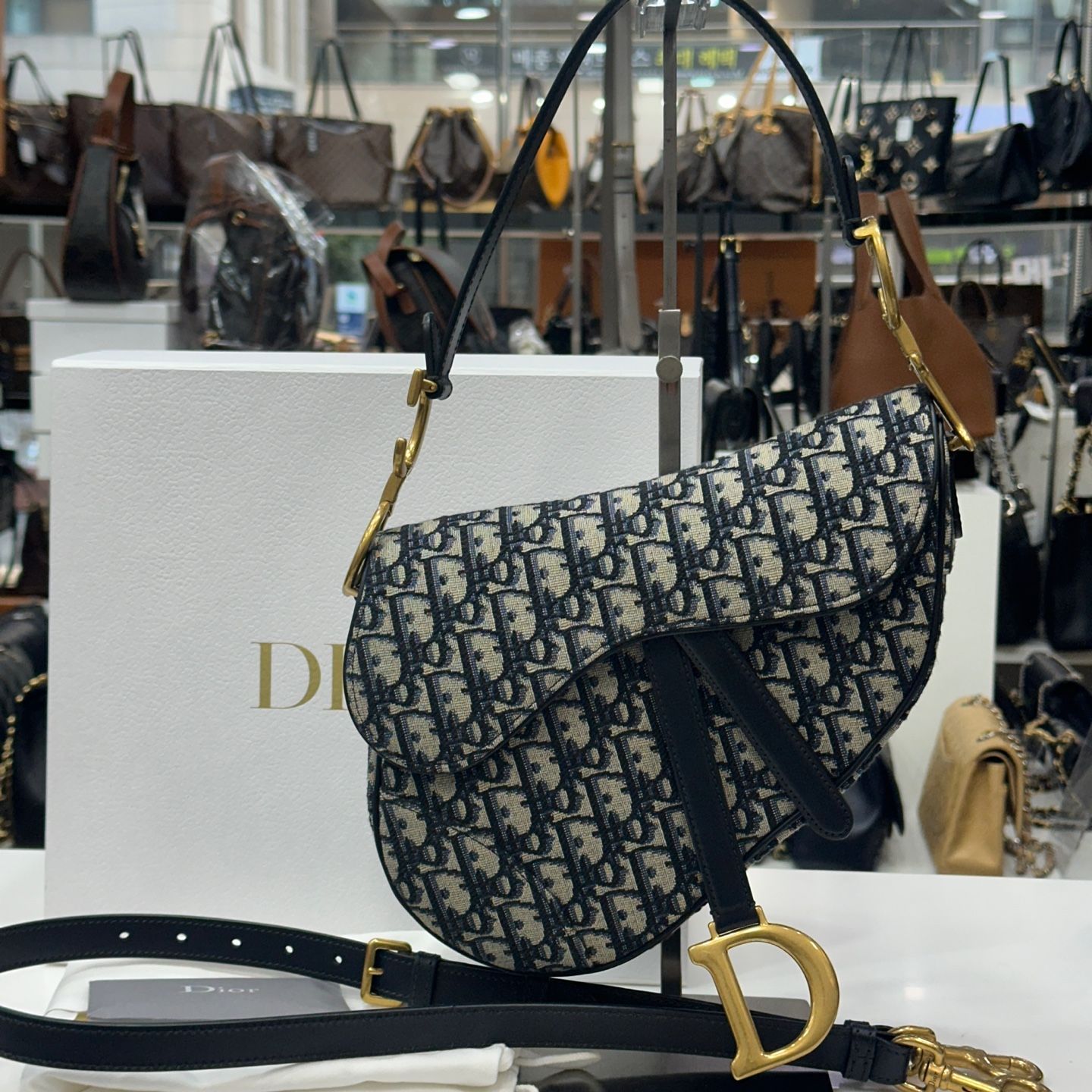 Dior Oblique Saddle Strap Bag Medium M0455 New Strap