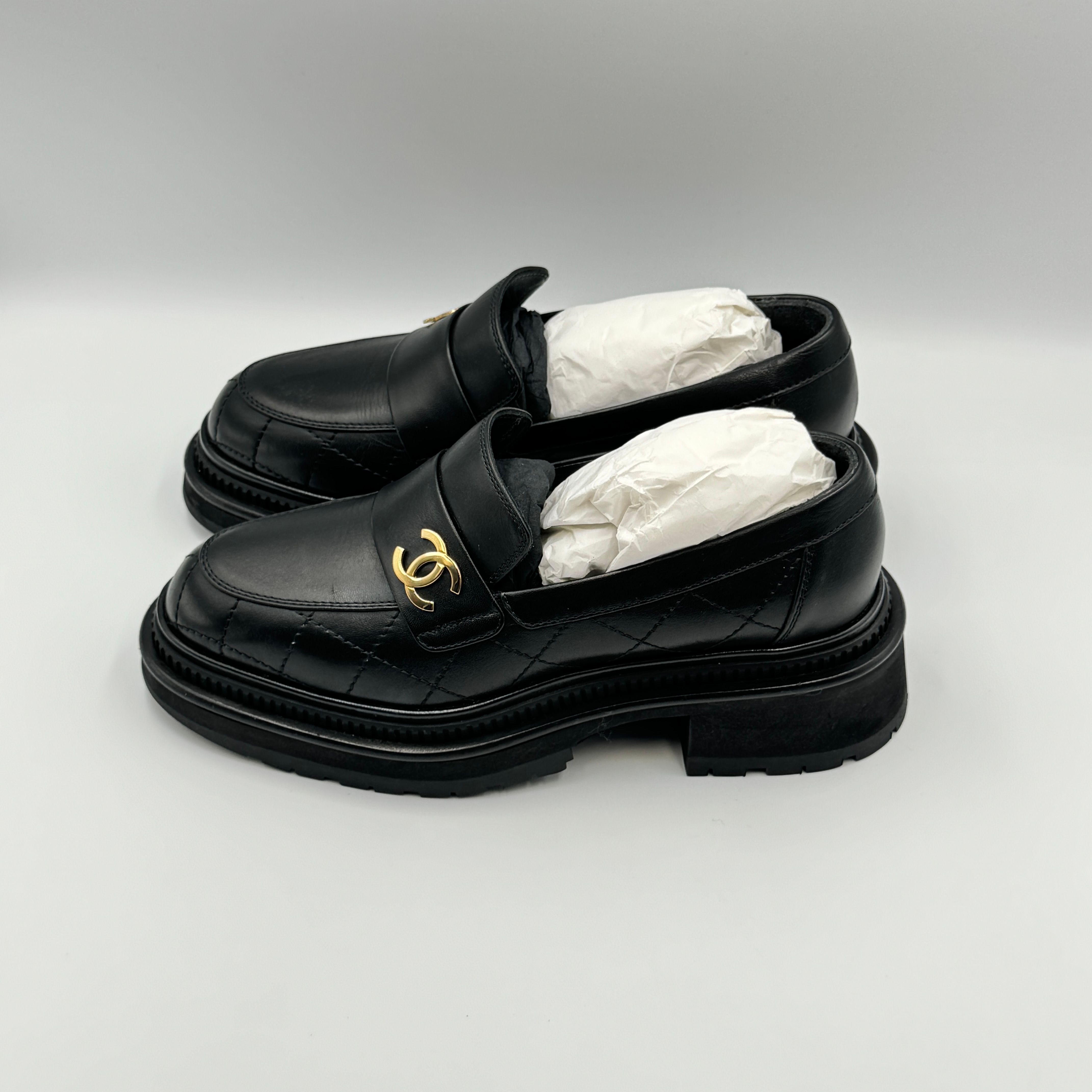 CHANEL Quilted Moccasin Loafers G45074 126490660 | eBay