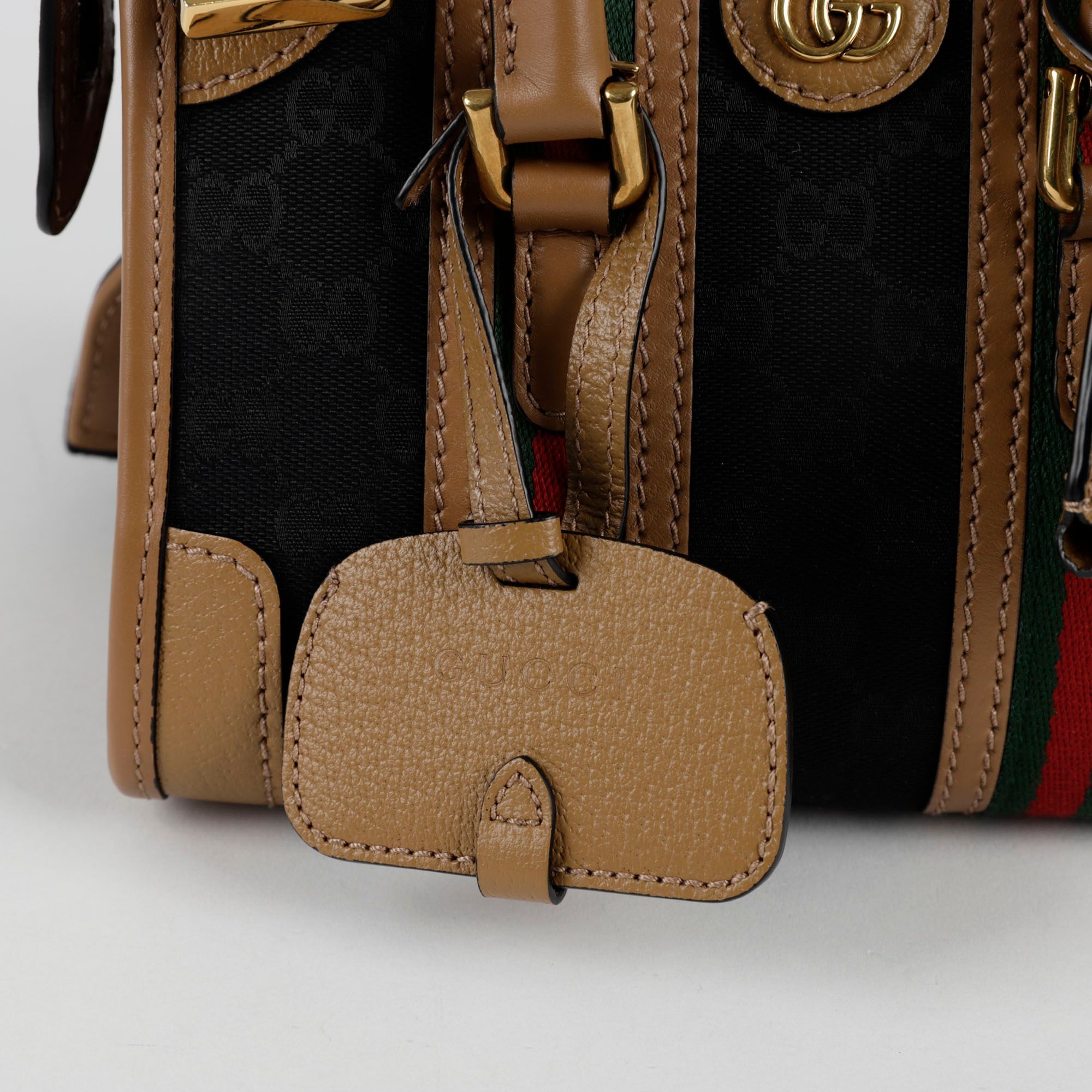 Gucci Ophidia Mini Top Handle 2WAY Brown Leather and GG