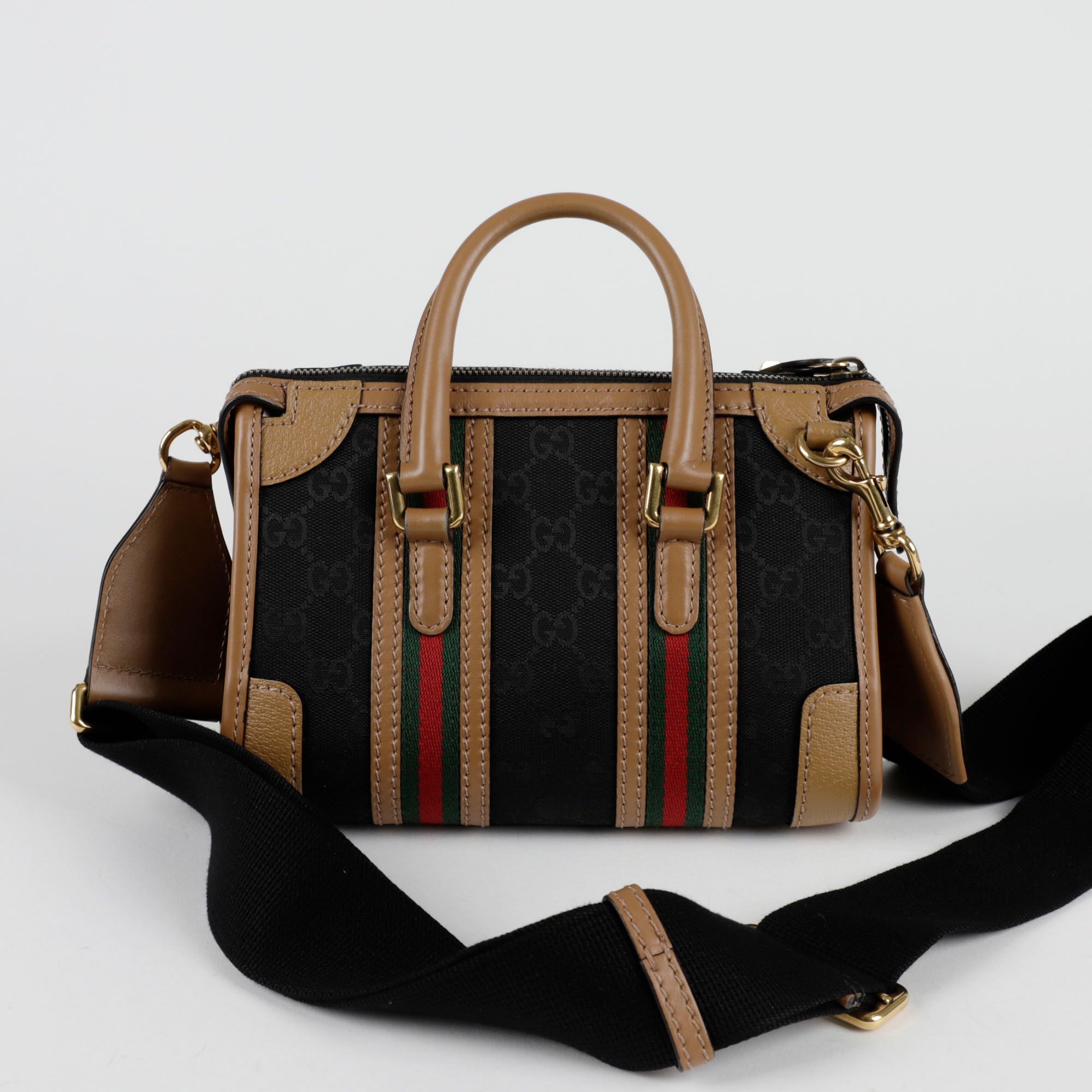 Ophidia mini bag in beige and ebony Supreme | GUCCI® US