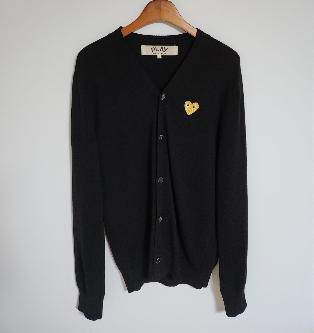 Comme Des Garcons Black Gold Patch Men's Cardigan AZ-N050