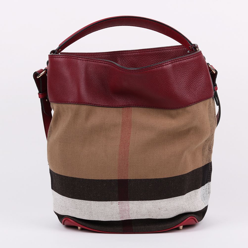 Burberry Burgundy Ashby Tassel Hobo Shoulder Bag 12345