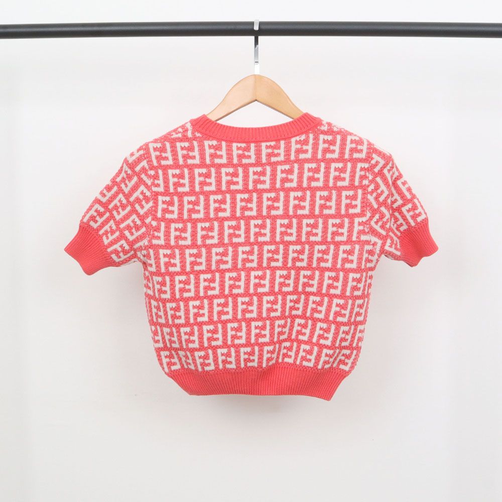 Fendi Kids FF Logo Pattern Knit Short Sleeve Tee 06170 | eBay