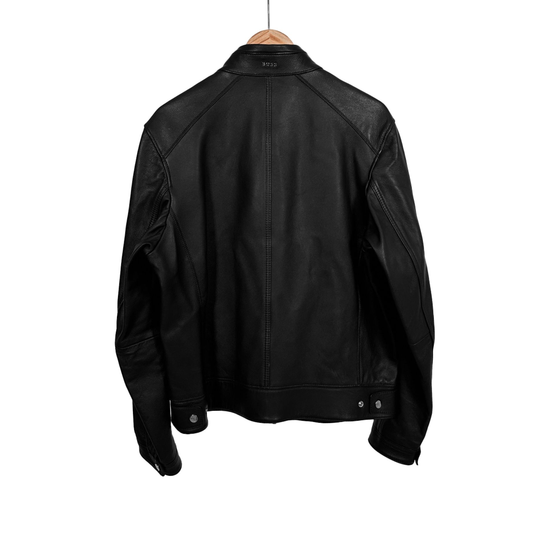 Bose Hugo Boss Grain Lamb Leather Single Jacket Black 50