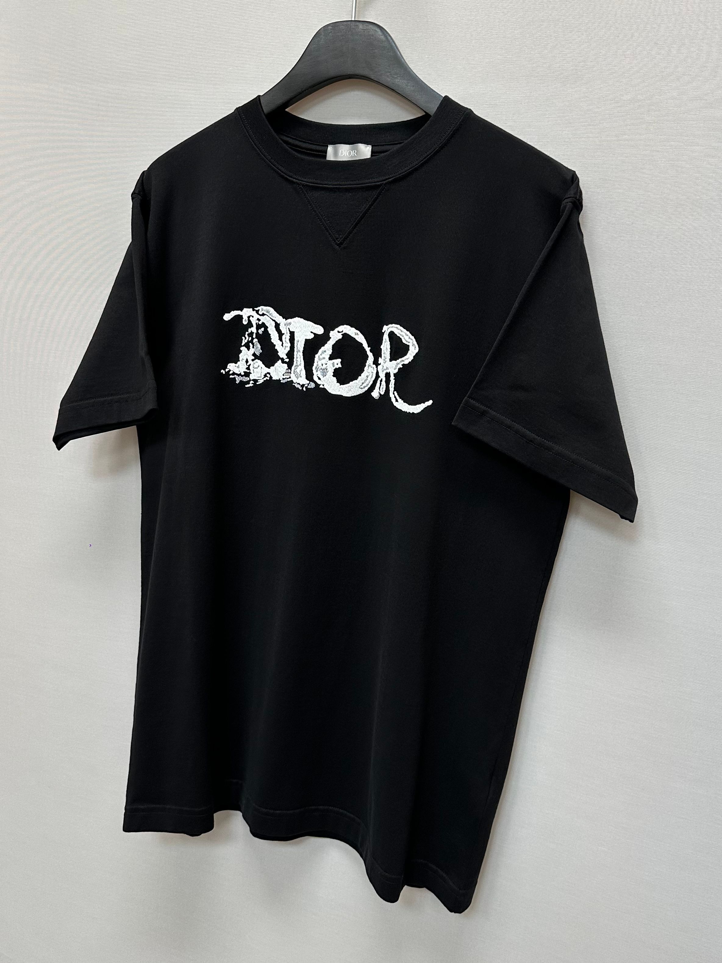 Dior Embroidered Logo T-Shirt 95 100 132961087 | eBay