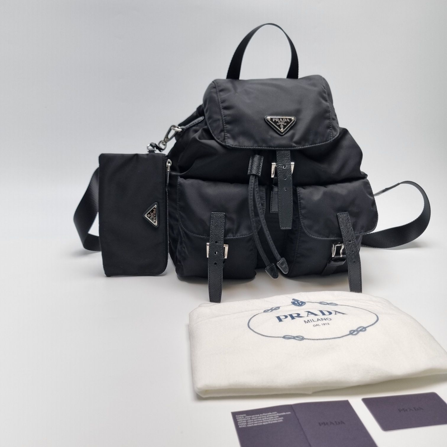 Prada Re-Nylon Backpack with Pouch 1BZ811 135447926 | eBay