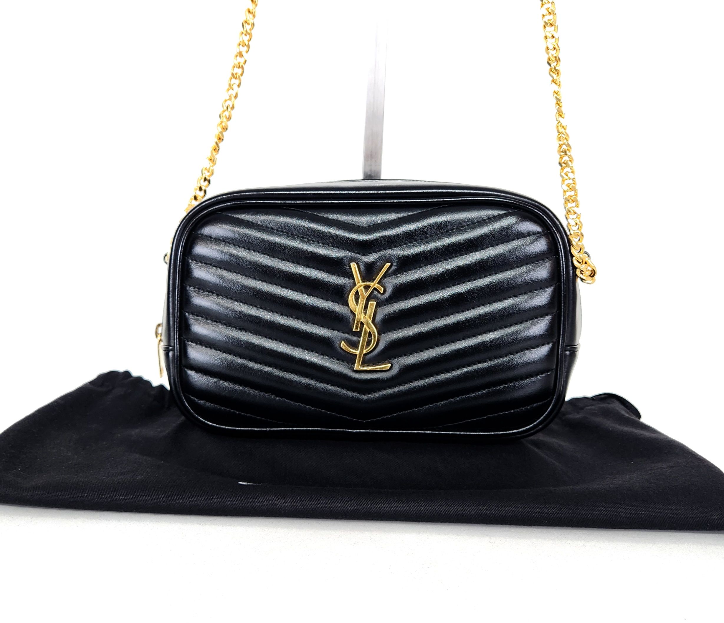 【SAINT LAURENT】Lou レザーキルティング クロスボディバッグ Thumbnail-748849DV7011000_A.