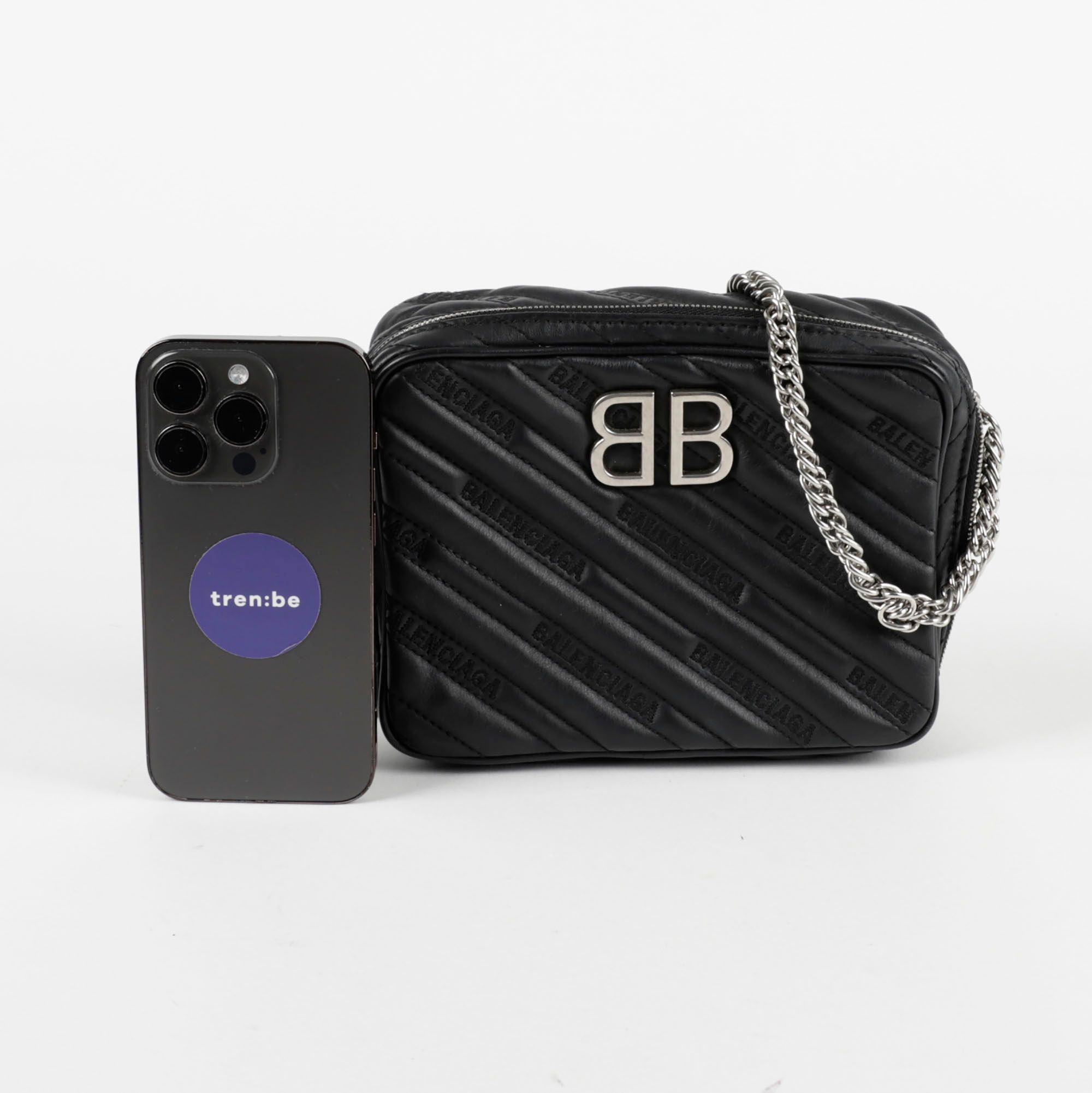 Balenciaga■BBロゴ レポーター XSサイズ ショルダーバッグ BALENCIAGA】バレンシアガ BBロゴ ショルダーバッグ navy×gray