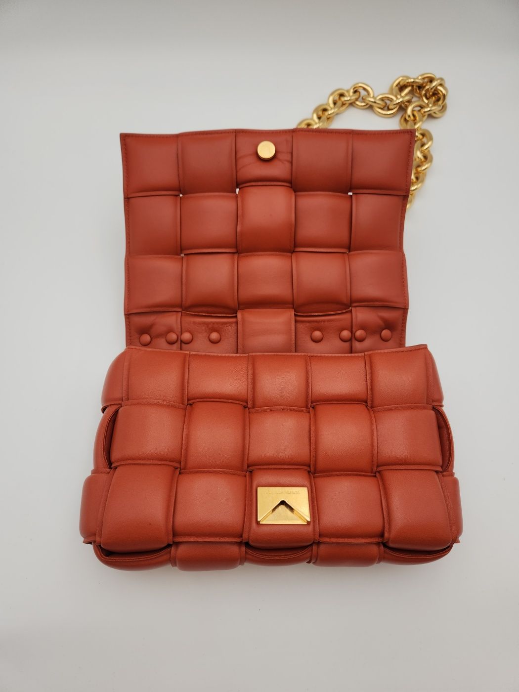 Bottega Veneta Bottega Padded Cassette Crossbody Bag Orange
