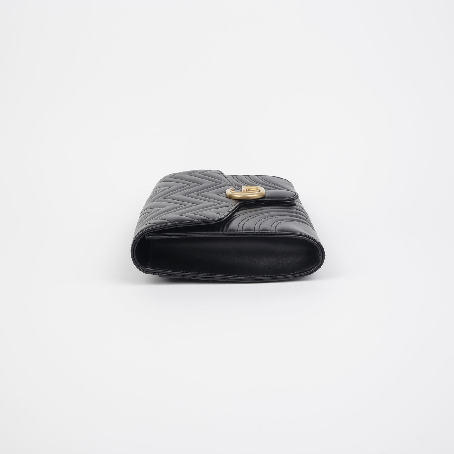GUCCI●マモントクラッチバック 498079 Gucci Black Red Matelassé Leather GG Marmont Clutch 498079