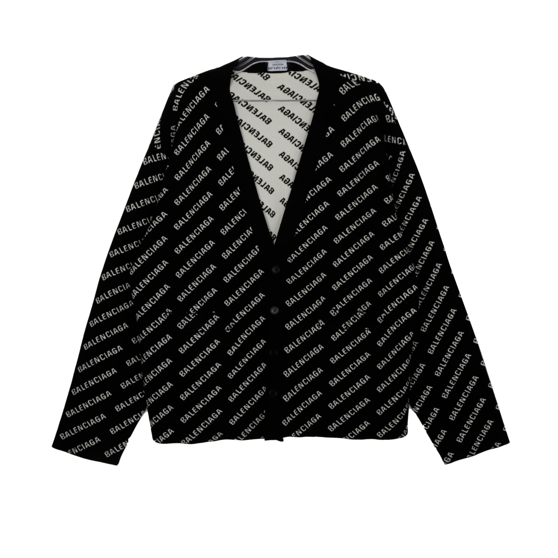 Balenciaga Multi Logo All Over Cardigan Size 3 699822 148554258 | eBay