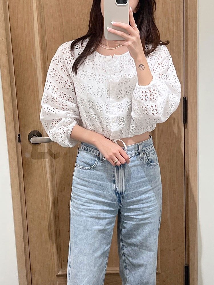 제이크루-경량 코튼 탑 Lightweight cotton button-front top... 트렌비 제이크루-경량 코튼 탑 Lightweight cotton button... 