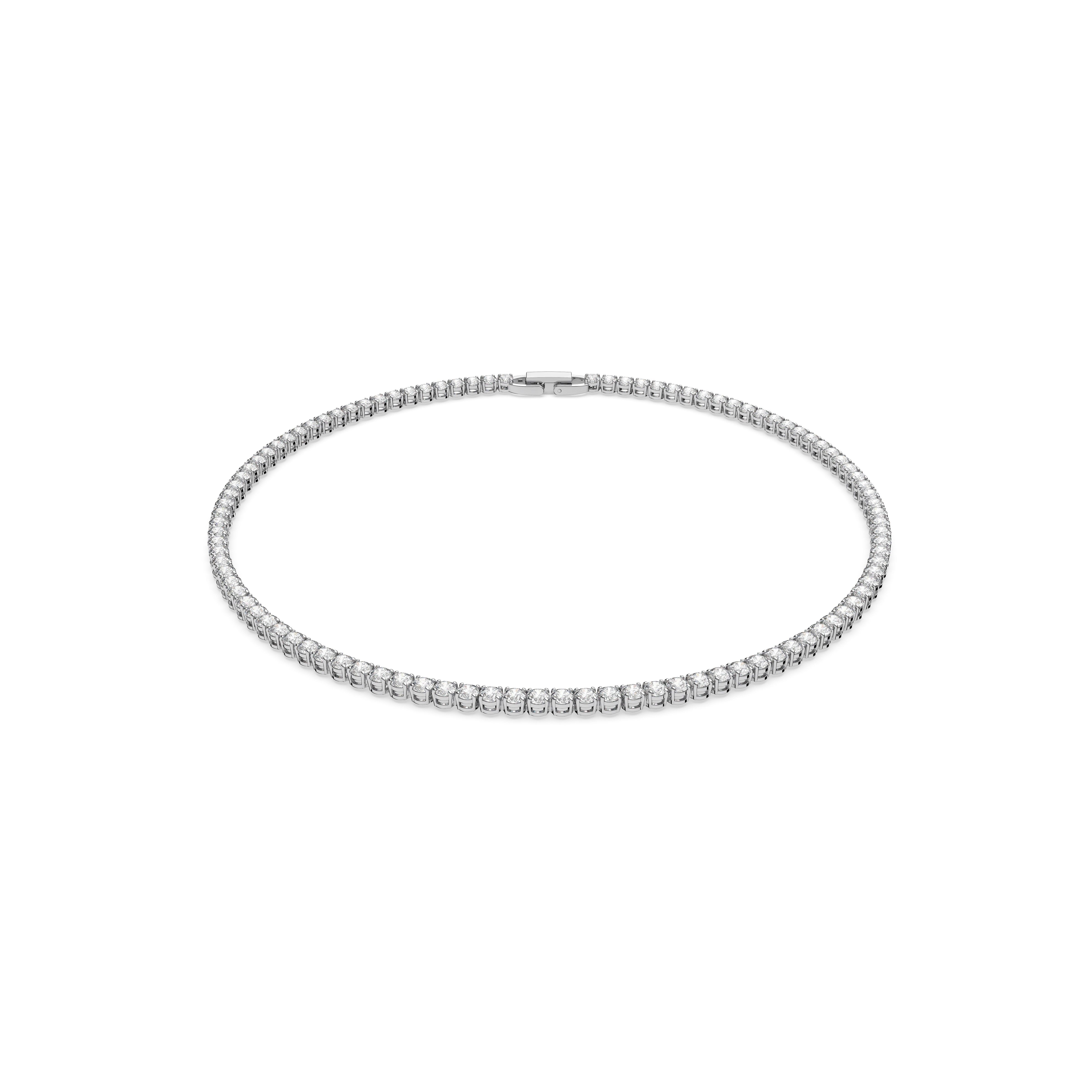 스와로브스키테니스 목걸이 라운드 컷 화이트 로듐 플레이트 Tennis deluxe necklace round cut white