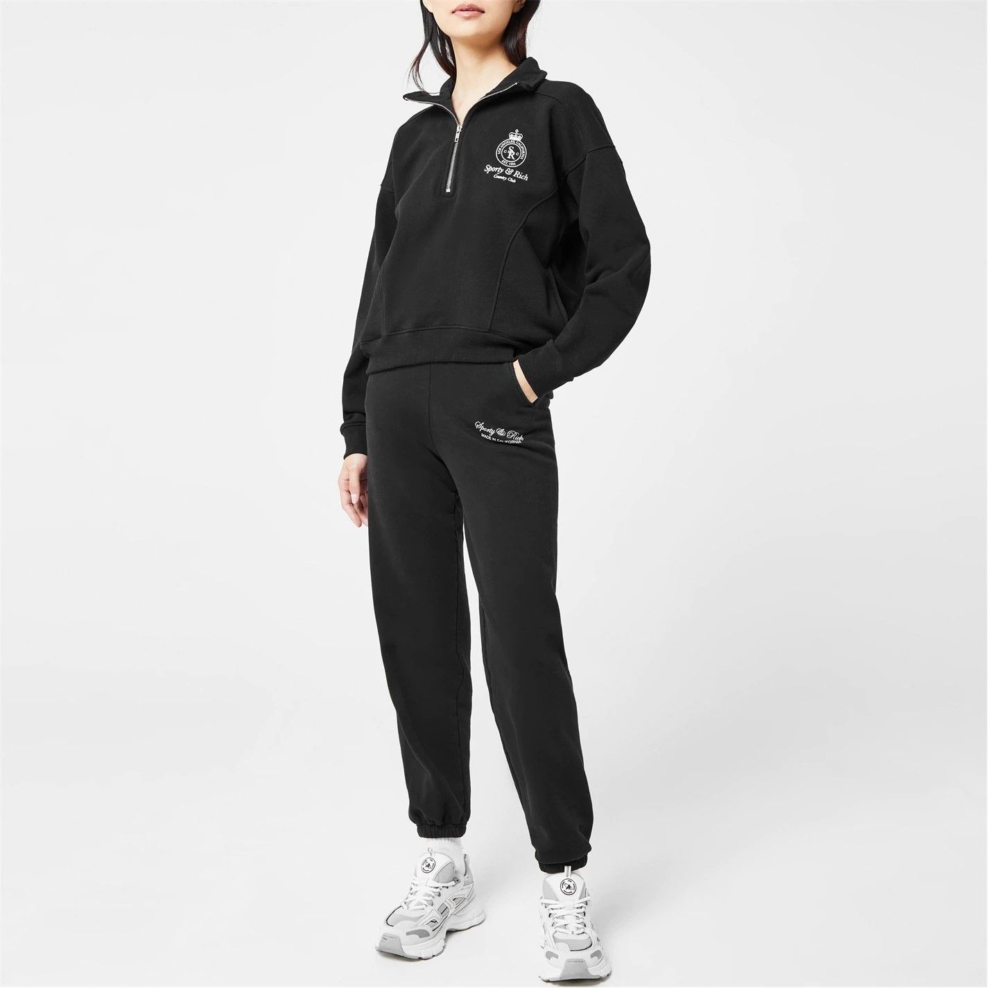 스포티앤리치-집업 탑 Crown Zip Top 556732 Black/White | 트렌비 스포티앤리치-집업 탑 Crown Zip Top 556732 Black/White... 