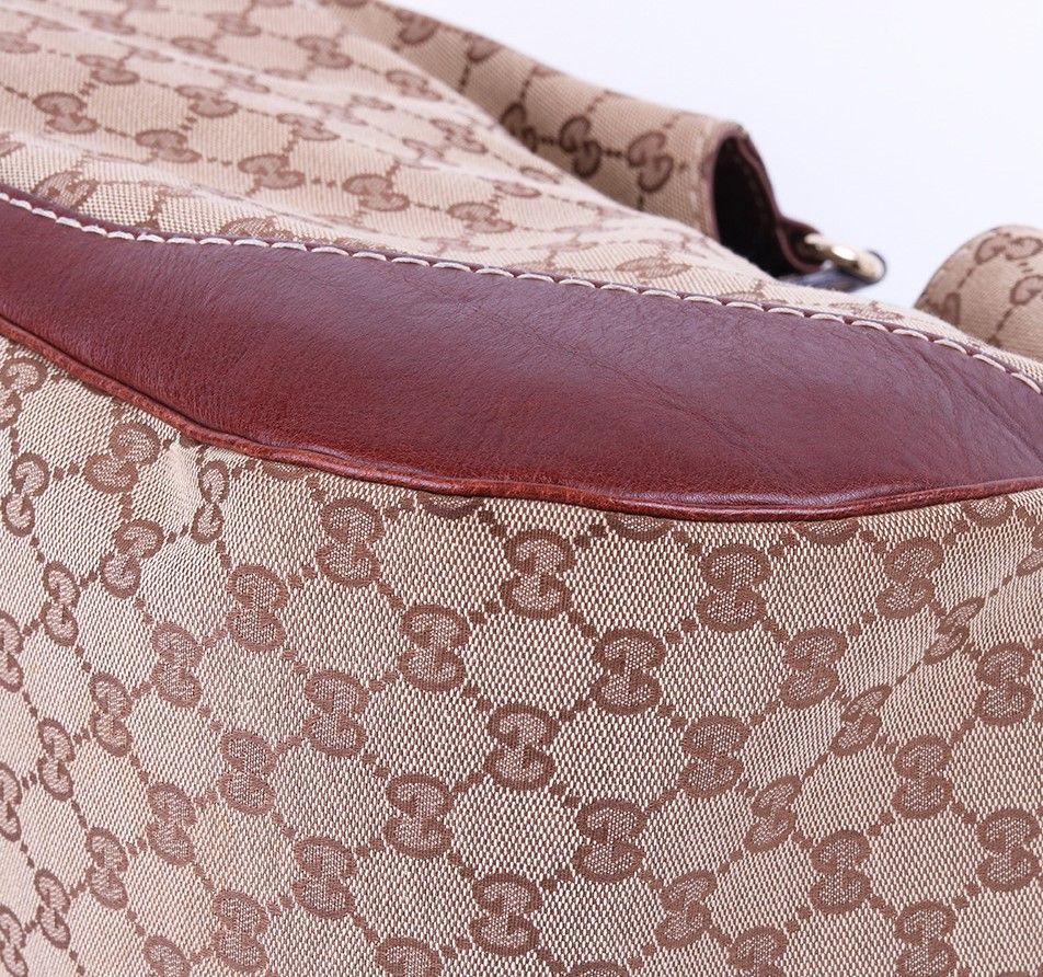 Gucci Black GG Canvas Large Jockey Hobo Bag | Yoogi's Closet