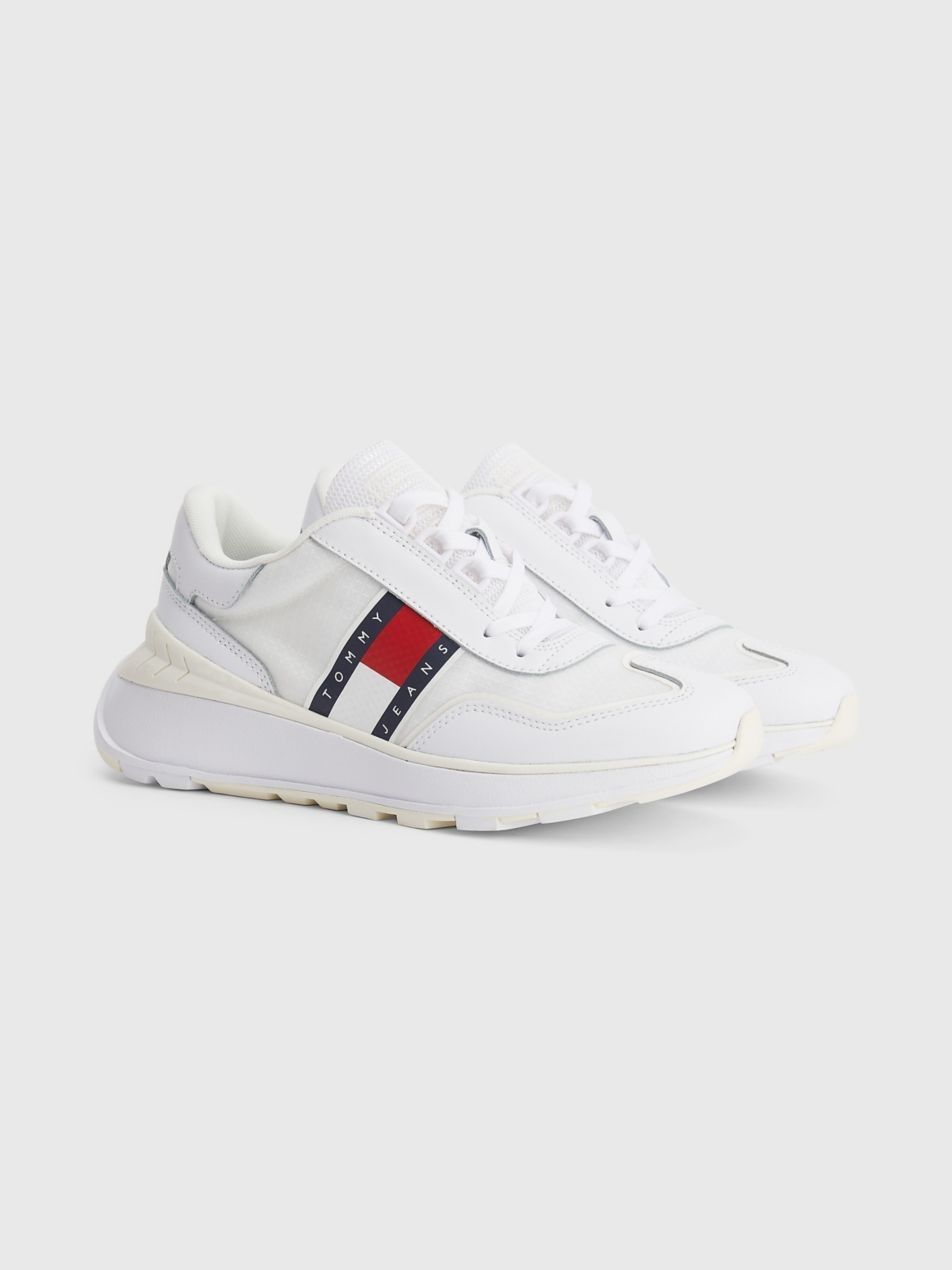 타미힐피거-가죽 스니커즈 Throwback Leather Sneaker En01876 White | 트렌비