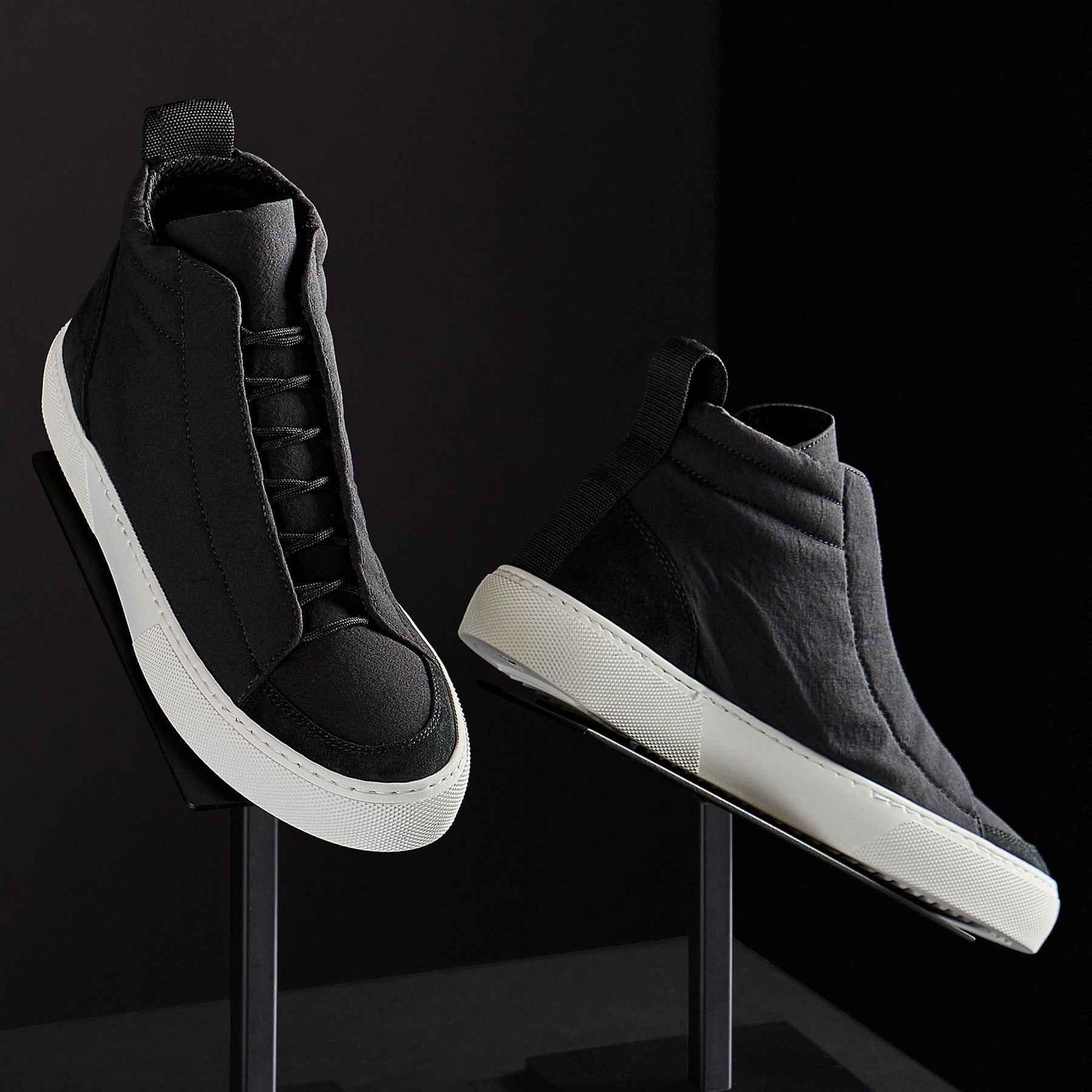여성 하이 탑 스니커즈 올블랙 Women's Solstice High Top Skate Sneaker - Black/Black SWCMN8379 BLACK/BLACK