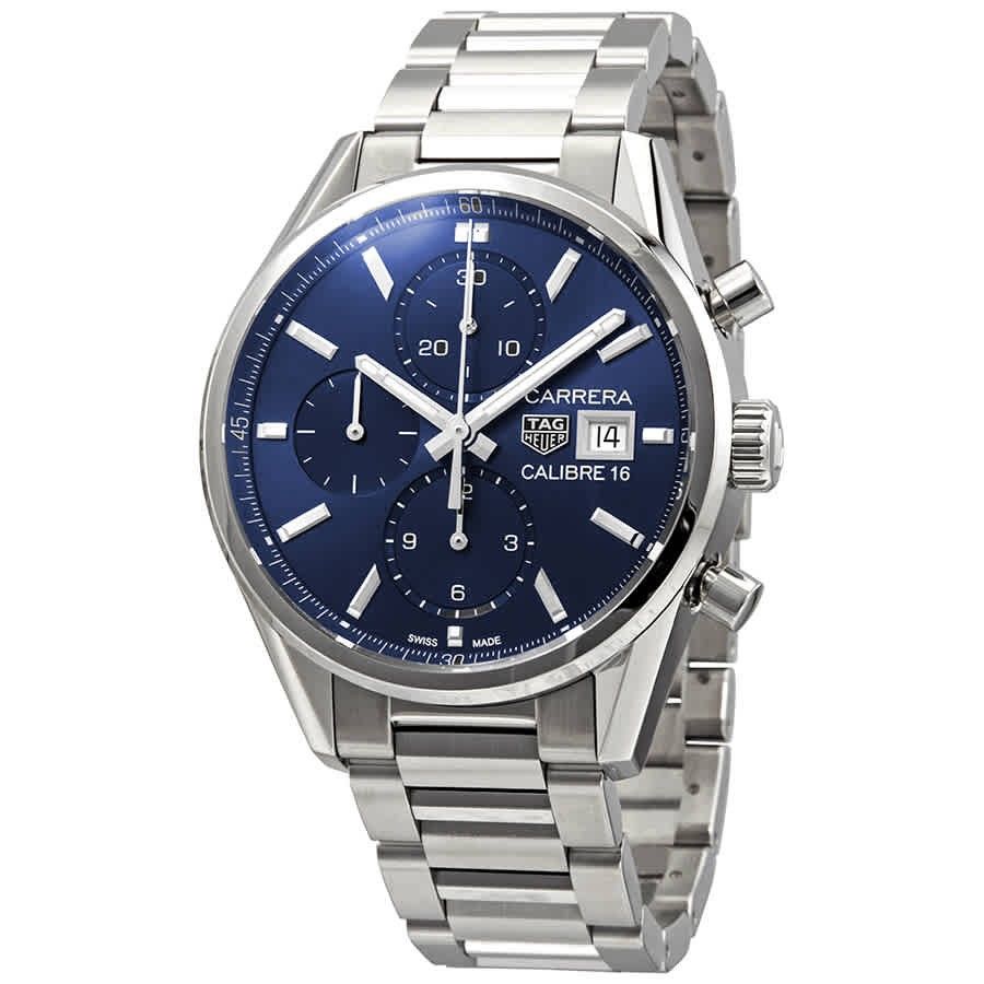 태그호이어-까레라 크로노그라프 오토매틱 블루 다이얼 남성 시계 Carrera Chronograph Automatic Blue Dial  Mens Watch Cbk2112.Ba0715 Cbk2112.Ba0715 | Trenbe