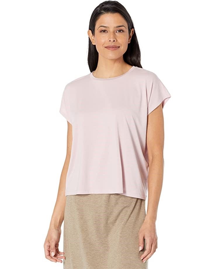 Eileen Fisher Fine Jersey Scoop Neck Slim Shell