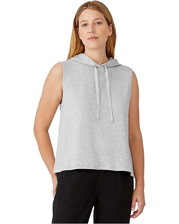 에일린 민소매 후드 탑 오가닉 코튼 플리스 Eileen Fisher Sleeveless Hooded Top in Tencel  Organic Cotton Fleece 9677562416710