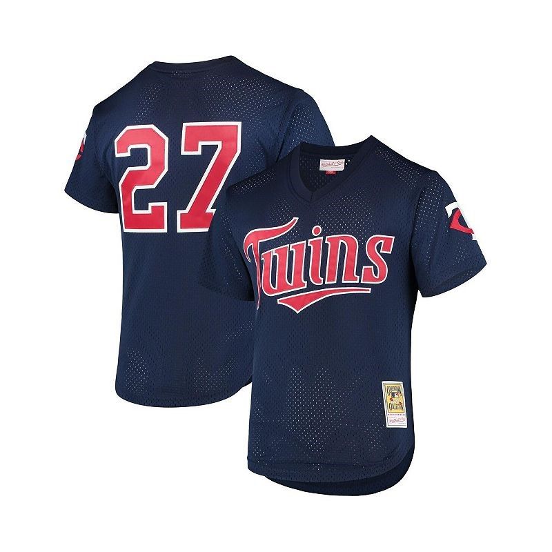 Men's Mitchell & Ness David Ortiz Navy Minnesota Twins 2002 Cooperstown Collection Mesh Batting Practice Jersey