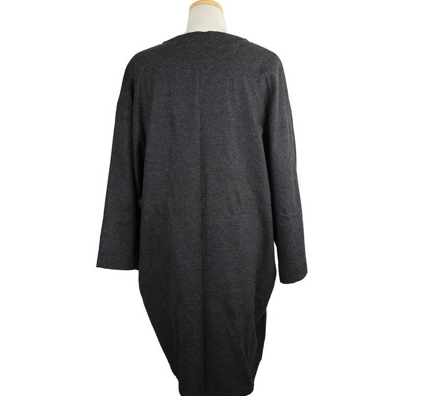 Dries Van Noten Charcoal Oversized Wool Cashmere Zip Coat S