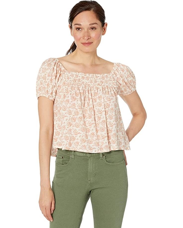 Lucky Brand Striped Linen Crop Cami