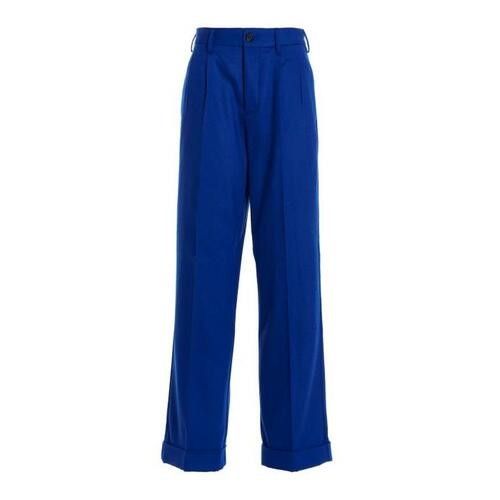 마르니-블루 여성 바지 핀 턱 트라우저 [FW22 23] Blue... [FW22 23] Blue PAMA0368U0UTW97000B57 457757 | 트렌비 | www.trenbe.com