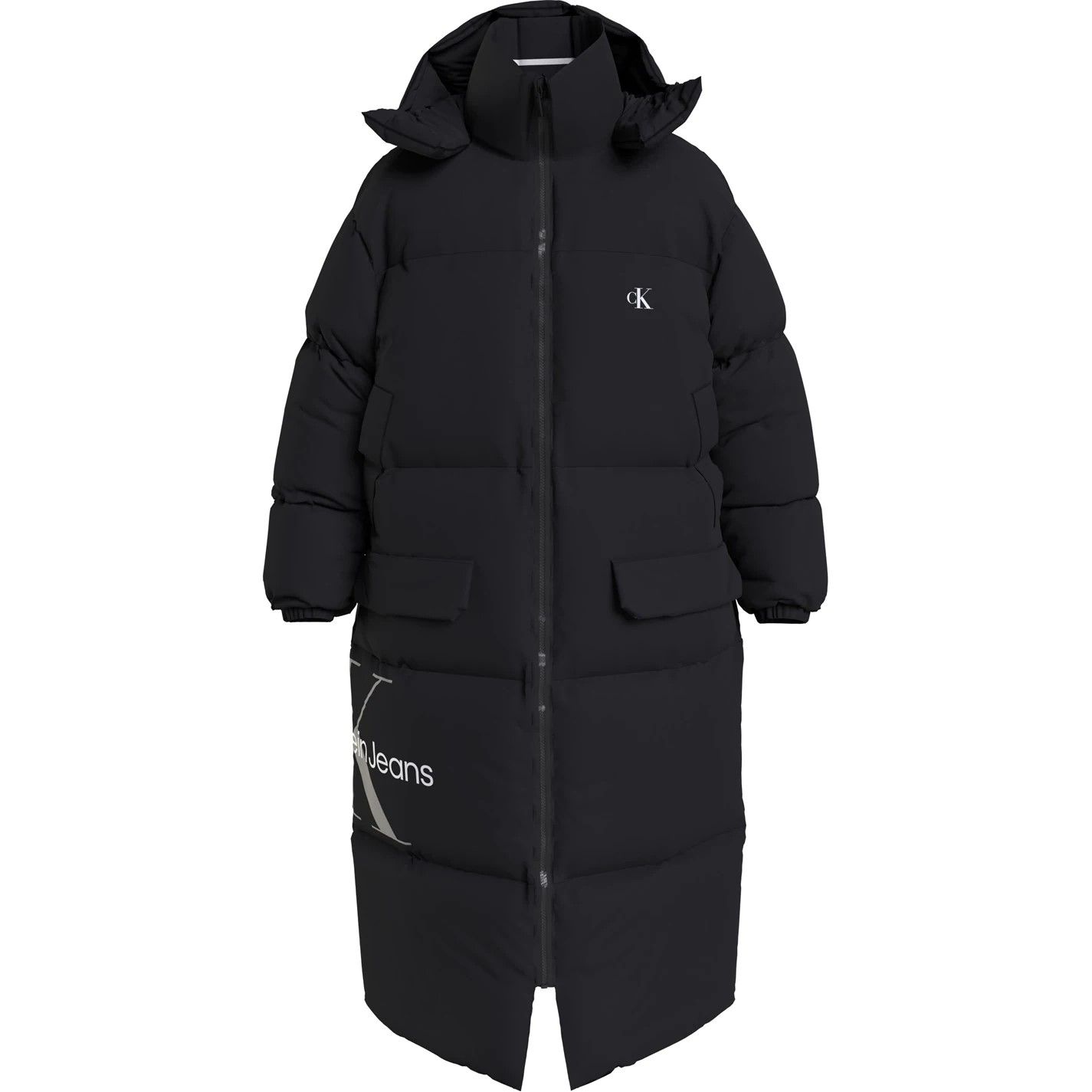 캘빈클라인-에센셜 다운 패딩 롱 자켓 블랙 Essentials Non Down Long Jacket Black Beh 61220503  | 트렌비