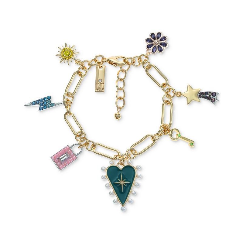 아이앤씨인터내셔널컨셉트-쓰리톤 믹스 스톤 참 팔찌 Tri-Tone Mixed Stone Charm Bracelet, Created for Macys 14604427 | 트렌비... 
