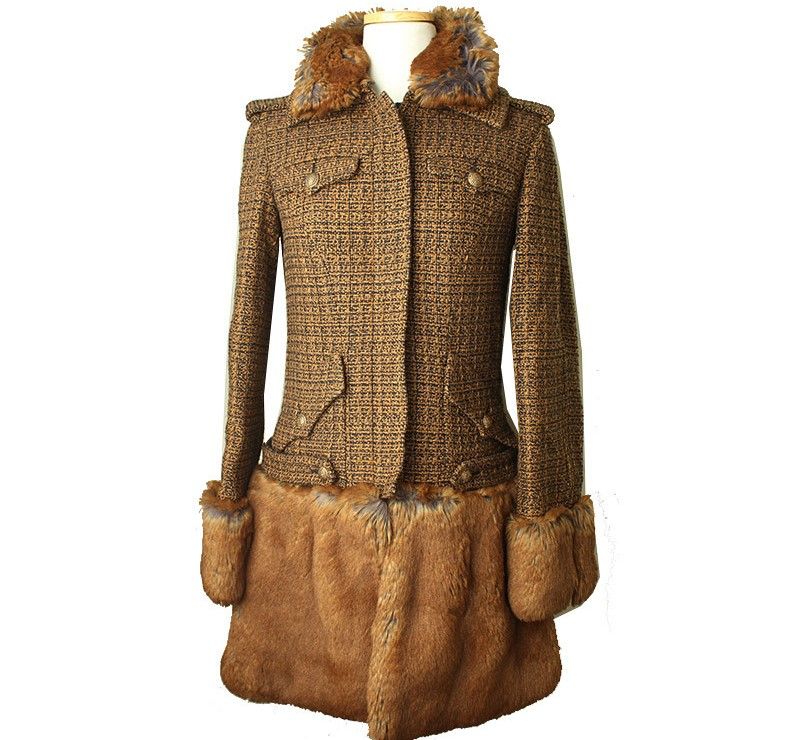 CHANEL Faux Fur Tweed Coat 55 27162548 | eBay CHANEL Faux Fur Tweed Coat 55 27162548 | eBay