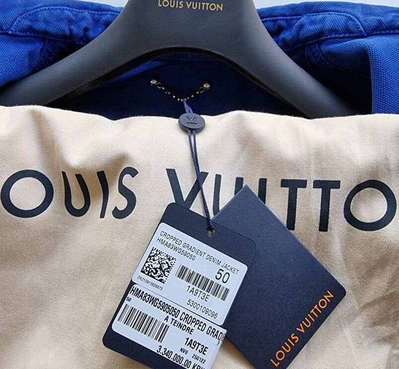 Louis Vuitton Cropped Gradient Denim Jacket (1A9T3E)  Classic denim jacket,  Denim street style, Denim jacket