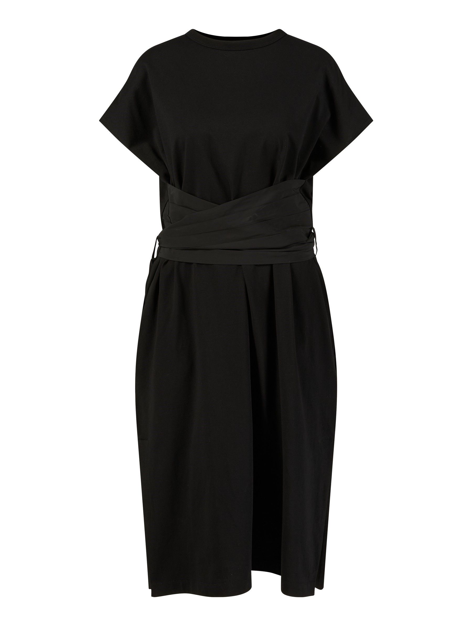 몽클레어-블랙 코튼 미디 드레스 Black Cotton Midi Dress 221111F054002 | TRENBE