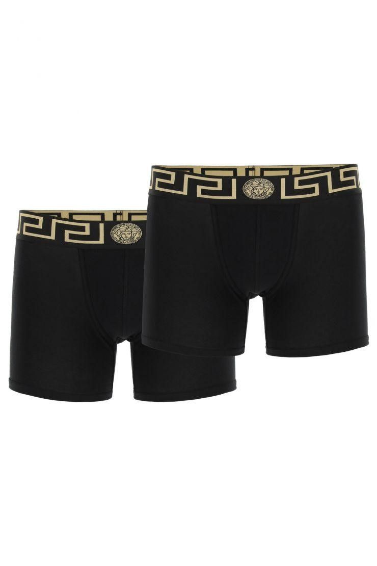 베르사체-그레카 트렁크 베르사체 Ss23 Bi-Pack Underwear Greca Border Trunks Versace  1357675 | Trenbe