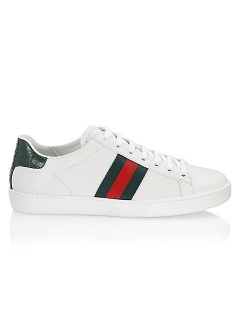 구찌-뉴 에이스 가죽 스니커즈 웹 디테일 New Ace Leather Sneakers With Web Detail 0400087200066 WHITE | 트렌비 구찌-뉴... 