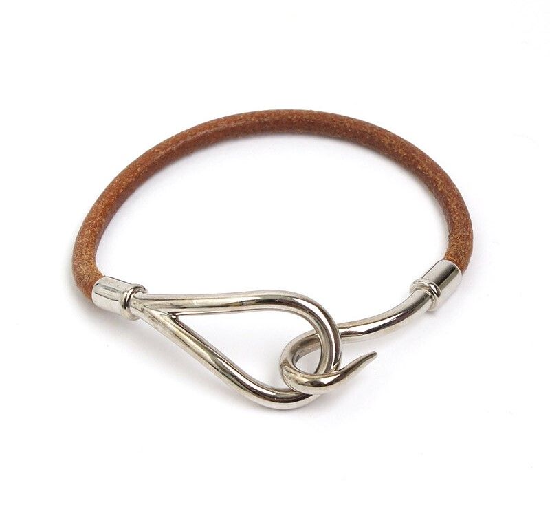 Hermès Vintage - Leather Creneau Cuff - Brown Light Brown