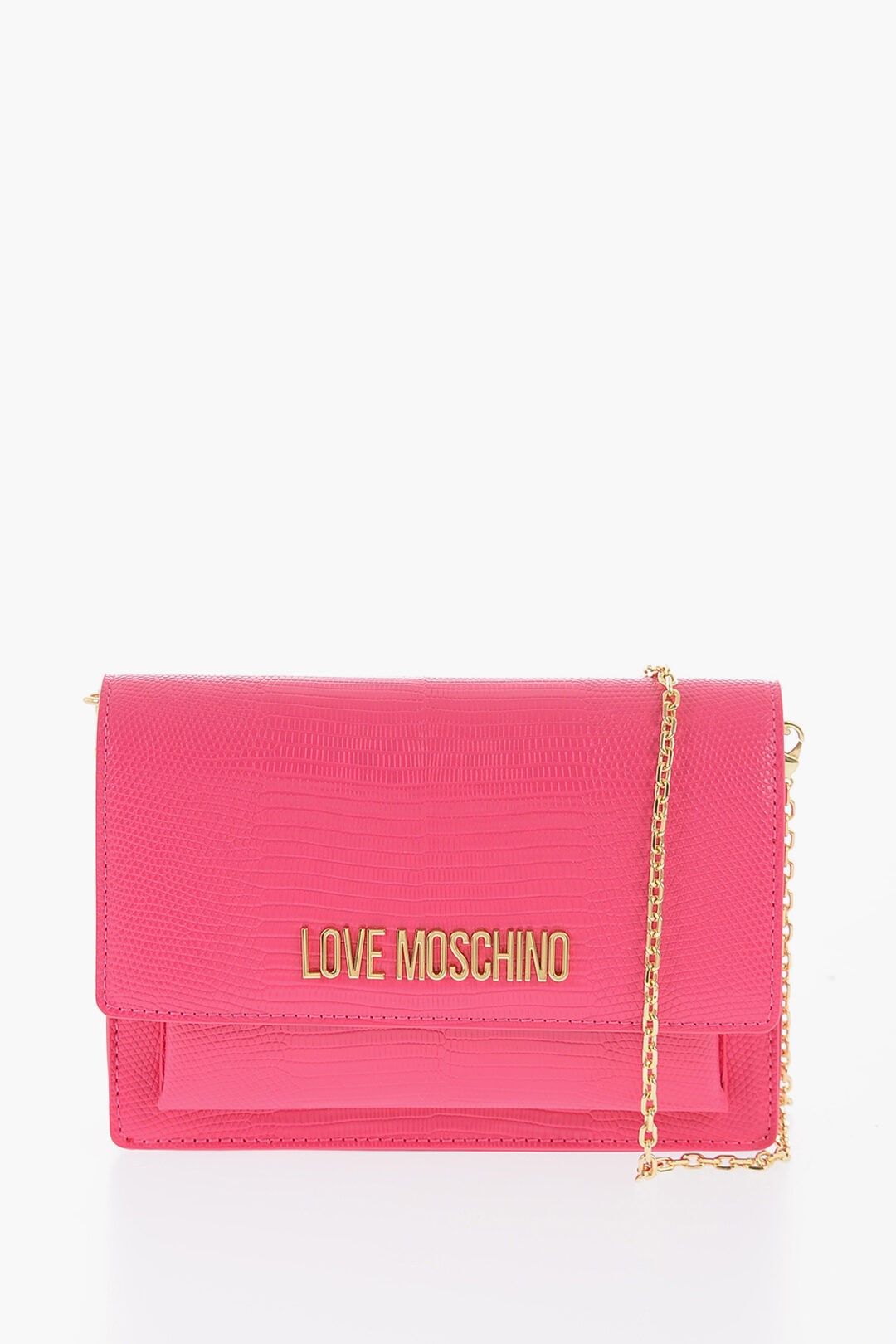 러브 포우 가죽 도마뱀 가방 골든 체인 LOVE Croco-effect Faux Leather LIZARD Bag with Golden Chain 490751