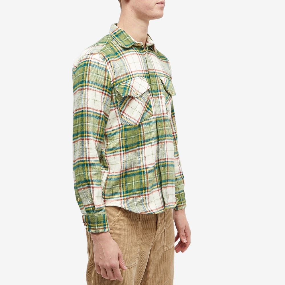 체크 포켓 오버셔츠 Portlad Check 2 Pocket Overshirt PF-PORTLADSHRT-GRE Green, Red & Ecru